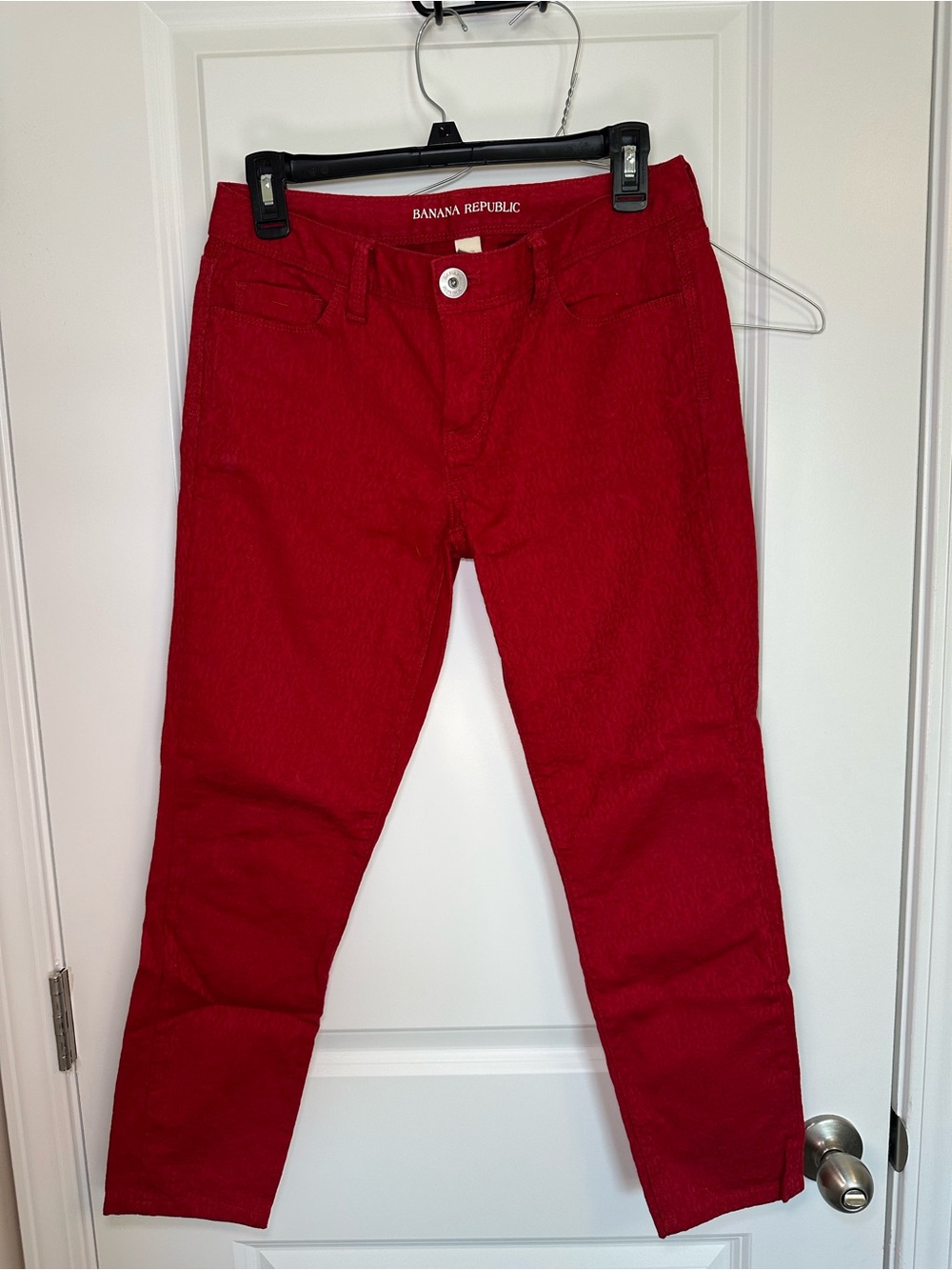 Banana Republic Patterned Red Jeans